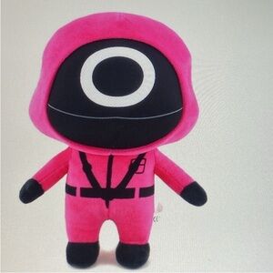 Vibrant Pink and Black Stuffed Toy